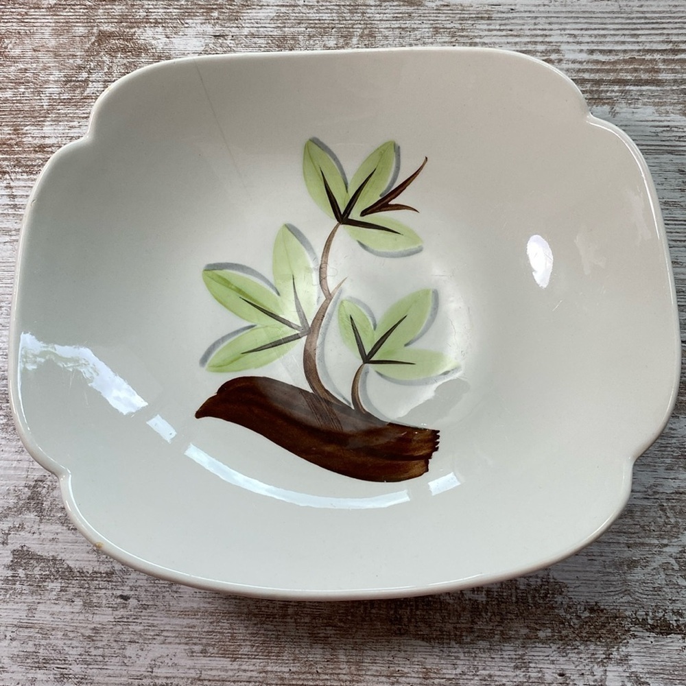 Vintage Continental Kilns Woodleaf Hand Painted Serving Bowl